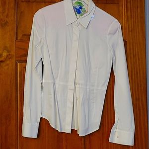 Theory white button-down cotton shirt